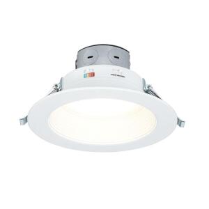 Commercial Electric 6 in. Round Canless LED Recessed Light with Selectable Lumen and CCT, Baffle Trim, White, for Indoor Areas (CER614943K53WH)