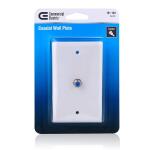 Commercial ElectricWhite 1 Gang Coaxial Plastic Wall Plate - 1Pack