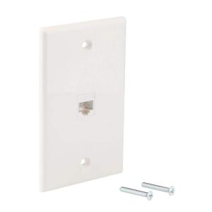 Commercial Electric1-Gang White Telephone Plastic Wall Plate (DPPSSW-1P-1)