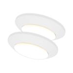 Commercial Electric7 in. Matte White Slim LED Flush Mount 854 Lumens Soft White 3000K Indoor Bedroom Closet Kitchen Lighting (2-Pack) (C01126401A)