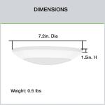 Commercial Electric7 in. Matte White Slim LED Flush Mount 854 Lumens Soft White 3000K Indoor Bedroom Closet Kitchen Lighting (2-Pack) (C01126401A)