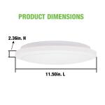 Commercial Electric 12 in. Low Profile LED Flush Mount Light Fixture - 1100 Lumens, Dimmable, 3000K/4000K/5000K for Hallway, Stairwell, and Closet (564481111)