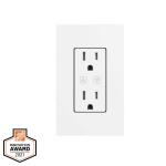 Commercial Electric Smart 15 Amp 120-Volt Tamper Resistant White Duplex Outlet Powered by Hubspace - 1 pack