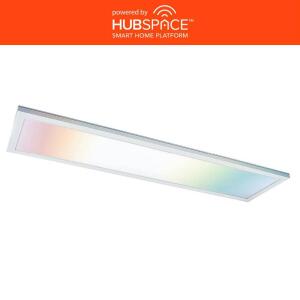 Commercial Electric 1 ft. x 4 ft. Smart Color Selectable RGBW CCT Integrated LED White Flat Panel Ceiling Flush Mount