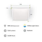 Commercial Electric2 ft. x 2 ft. 4250 Lumens Non-Dimmable White Integrated LED Flat Panel Ceiling Flush Mount Light Fixture Selectable 5CCT (FP2X2/6WY/WH/HDT)