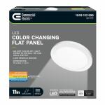 Commercial Electric11 in. 12.5-Watt Dimmable White Integrated LED 875 Lumens Round Flat Panel Ceiling Flush Mount with Color Change 5CCT (74210/6WY/HD)