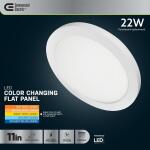 Commercial Electric11 in. 12.5-Watt Dimmable White Integrated LED 875 Lumens Round Flat Panel Ceiling Flush Mount with Color Change 5CCT (74210/6WY/HD)