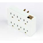 Commercial Electric15 Amp 6-Outlet Grounded AC/DC Adapters, White (LA-19)