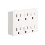 Commercial Electric 15 Amp 6-Outlet Grounded AC/DC Adapters, White (LA-19)