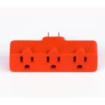 Commercial Electric Heavy-Duty Grounded Triple Tap Adapter - Orange