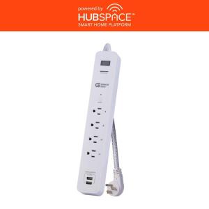 Commercial Electric 3 ft. 4-Outlet White Surge Protector Smart with USB - White