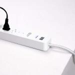 Commercial Electric 3 ft. 4-Outlet White Surge Protector Smart with USB - White