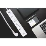 Commercial Electric 3 ft. 4-Outlet White Surge Protector Smart with USB - White