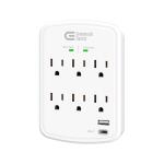 Commercial Electric 6-Outlet Surge Protector Wall Mounted - White