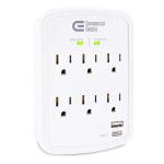 Commercial Electric 6-Outlet Surge Protector Wall Mounted - White