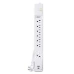 Commercial Electric 6 ft. 7-Outlet Surge Protector with USB - White