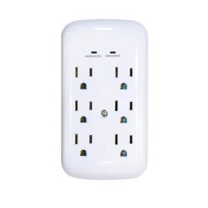 Commercial Electric6-Outlet Wall Mounted Surge Protector, White ( LA-9A-8)