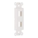 Commercial Electric1-Gang 2-Port Plastic Wall Plate Insert, White (DPPSIW-1PP-1)