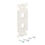 Commercial Electric1-Gang 2-Port Plastic Wall Plate Insert, White (DPPSIW-1PP-1)