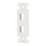 Commercial Electric1-Gang 2-Port Plastic Wall Plate Insert, White (DPPSIW-1PP-1)