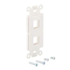 Commercial Electric1-Gang 2-Port Plastic Wall Plate Insert, White (DPPSIW-1PP-1)