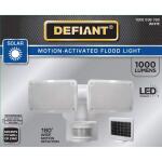 Defiant180° White Motion Sensor Solar Powered Outdoor 2-Head LED Security Flood Light 1000 Lumens (DFI-0654-WH)