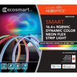 EcoSmart 16.4 ft. Smart RGBWIC Dynamic Color Changing Dimmable Plug-In LED Neon Flex Strip Light