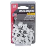 Gardner Bender 1/4 in. White Polyethylene Coaxial Staples (25-Pack) (PSW-1650T)