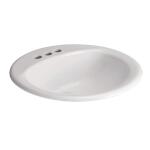 Glacier Bay 19 in. Drop-In Round Vitreous China Bathroom Sink in White (13-0013-4WHD )