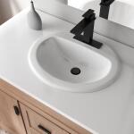 Glacier Bay 19 in. Drop-In Round Vitreous China Bathroom Sink in White (13-0013-4WHD )