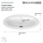 Glacier Bay 19 in. Drop-In Round Vitreous China Bathroom Sink in White (13-0013-4WHD)