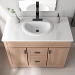 Glacier Bay 19 in. Drop-In Round Vitreous China Bathroom Sink in White (13-0013-4WHD)