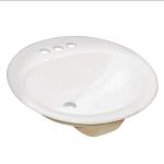 Glacier Bay 19 in. Drop-In Round Vitreous China Bathroom Sink in White (13-0013-4WHD )