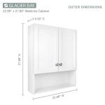 Glacier Bay22-7/8 in. W. x 27-7/8 in. H Medicine Cabinet with Mirror Framed Surface-Mount Rectangular Bathroom, White