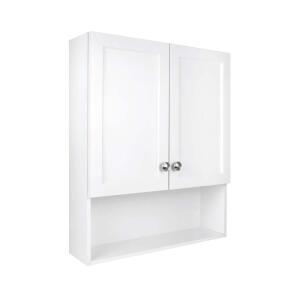 Glacier Bay22-7/8 in. W. x 27-7/8 in. H Medicine Cabinet with Mirror Framed Surface-Mount Rectangular Bathroom, White