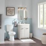 Glacier Bay 12-inch Rough-In Two-Piece Elongated Toilet with Dual Flush (1.1 GPF/1.6 GPF) in White, Seat Included.