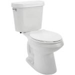 Glacier Bay 12-Inch Rough-In Two-Piece Elongated Toilet with Single Flush (1.28 GPF) in White, including Seat.