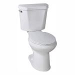 Glacier Bay 12-Inch Rough-In Two-Piece Elongated Toilet with Single Flush (1.28 GPF) in White, including Seat.