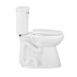 Glacier Bay Power Flush 2-Piece Extra Tall Elongated Toilet with Single Flush (1.28 GPF) in White, including a Slow-Close Seat.