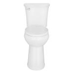 Glacier Bay Power Flush 2-Piece Extra Tall Elongated Toilet with Single Flush (1.28 GPF) in White, including a Slow-Close Seat.