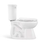 Glacier Bay Power Flush 12-Inch Rough-In Two-Piece Elongated Toilet with Single Flush (1.28 GPF) in White, includes seat.