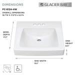 Glacier Bay WhiteAragon 19 in. Rectangular Vitreous China Bathroom Sink