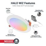 HALO HLB 6 in. Slim Canless Smart Wi-Fi LED Recessed Downlight with Color and Tunable White, WiZ Pro (HLB6099WZRGBWMWR)