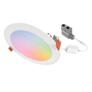 HALO HLB 6 in. Slim Canless Smart Wi-Fi LED Recessed Downlight with Color and Tunable White, WiZ Pro (HLB6099WZRGBWMWR)