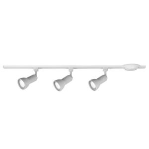 Hampton Bay 4 ft. 3-Light White Linear Track Lighting Kit with R20/PAR20 Medium Step Track Lighting Heads (804719)