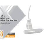 HDX 15 ft. 16/3 Light Duty Indoor Multi-Outlet Extension Cord with Banana Tap - (White)