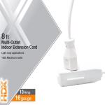 HDX8 ft. 16/3 Light Duty Indoor Multi-Outlet Extension Cord with Banana Tap, White (HD#838-802)