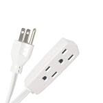 HDX8 ft. 16/3 Light Duty Indoor Multi-Outlet Extension Cord with Banana Tap, White (HD#838-802)