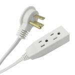 HDX 8 ft. 16/3 Light Duty Indoor Tight Space Multi-Outlet Extension Cord - (White)