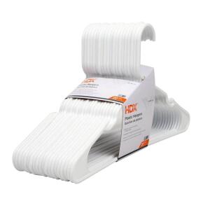 HDXWhite Plastic Hangers (20-Pack) (C87020-NHD)